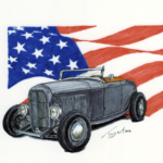 32 Ford USA Flag